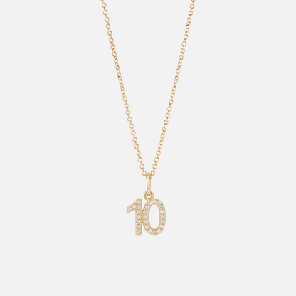 Mini Pave Custom Number Necklace