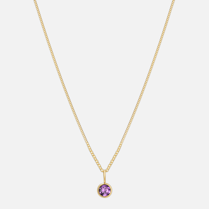 Suspended Birthstone Necklace (14k Gold-Plated)