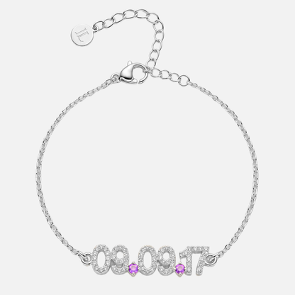 Mini Pave Custom Date Bracelet