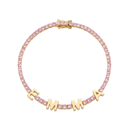 Custom Name Multi-Colour Tennis Bracelet