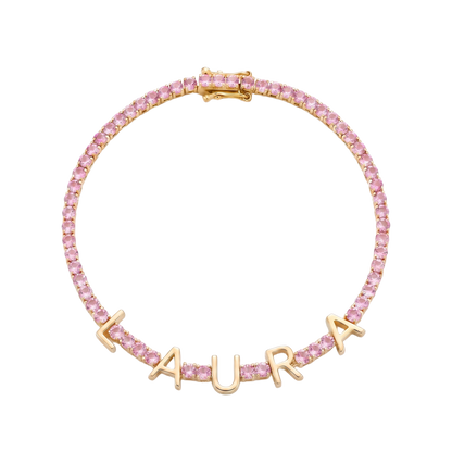 Custom Name Multi-Colour Tennis Bracelet