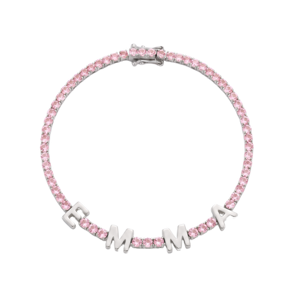 Custom Name Multi-Colour Tennis Bracelet