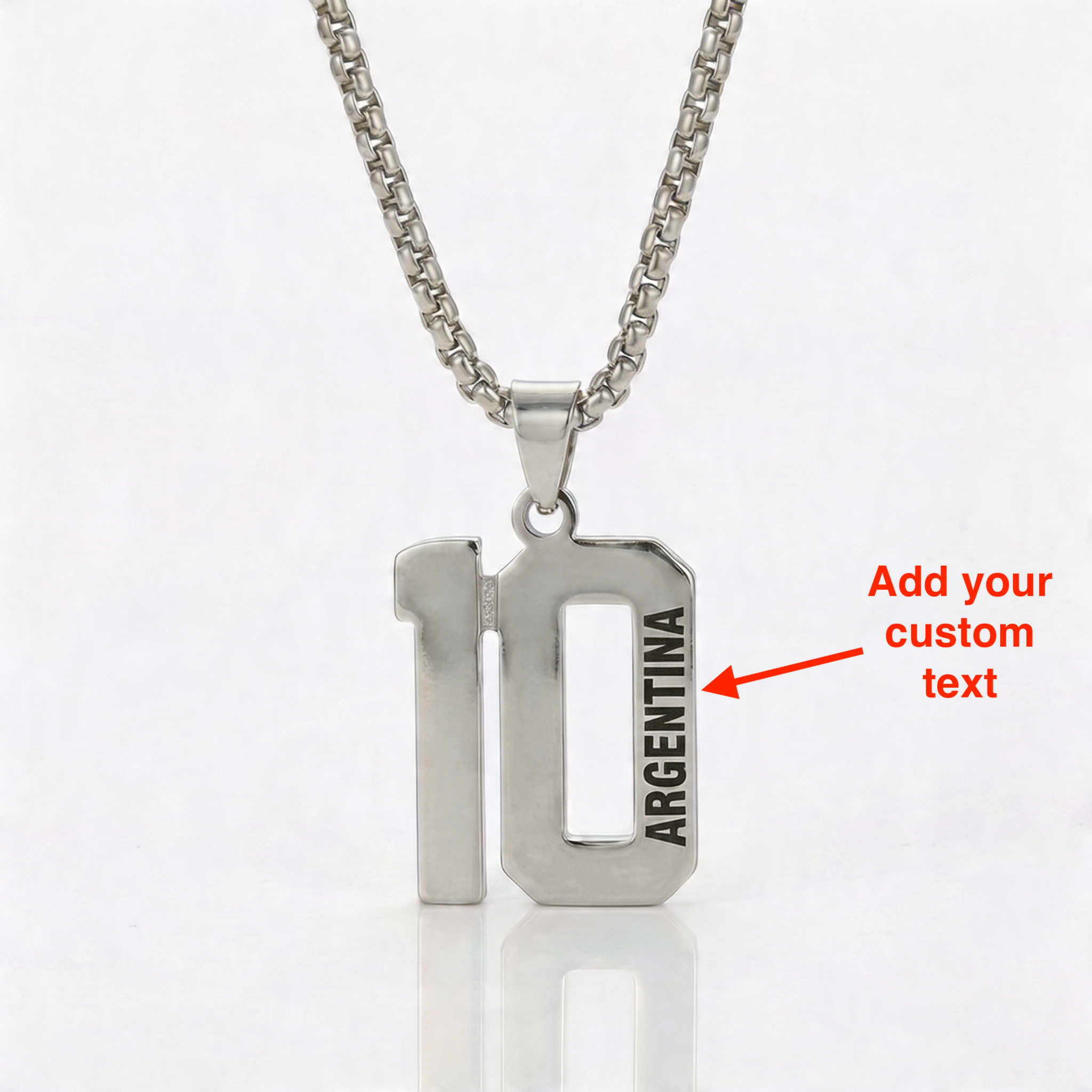 Custom Engraved Sports Number Necklace
