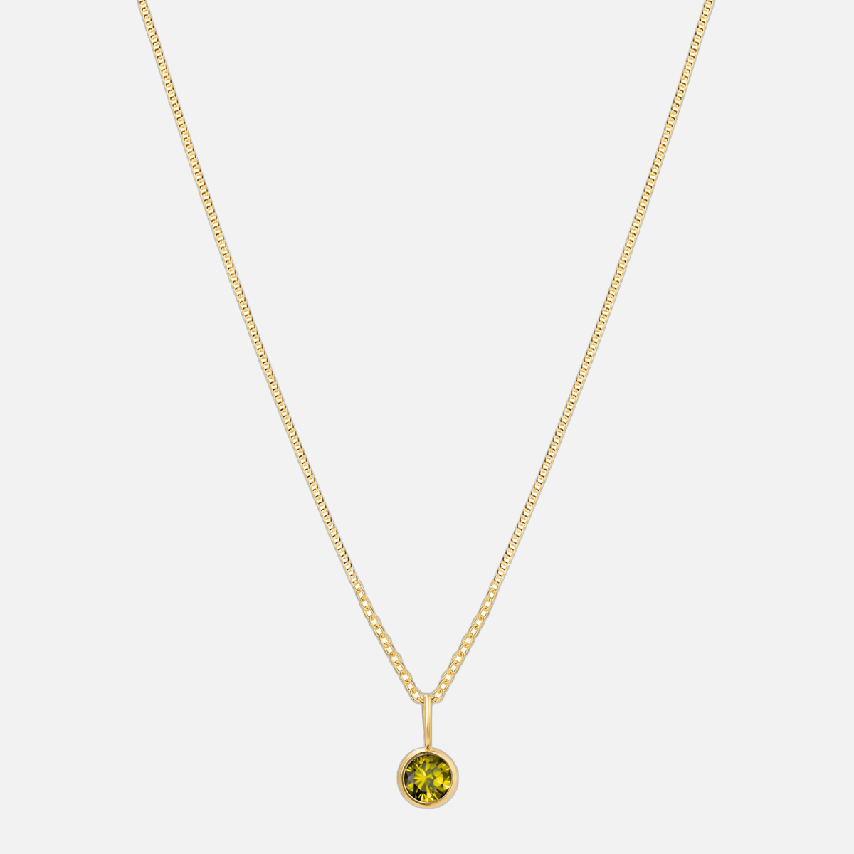 Suspended Birthstone Necklace (14k Gold-Plated)
