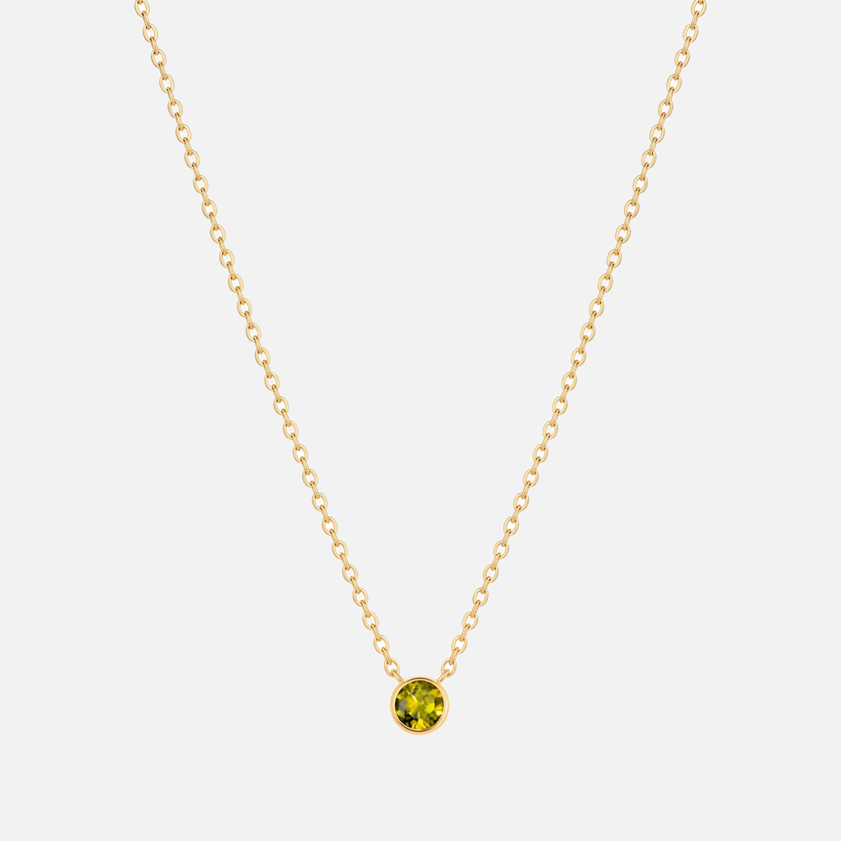 Solitaire Bezel Birthstone Necklace