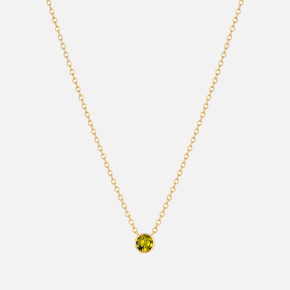 Solitaire Bezel Birthstone Necklace