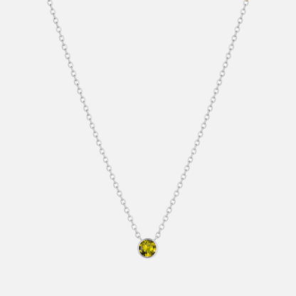 Solitaire Bezel Birthstone Necklace
