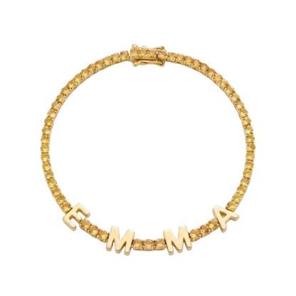 Custom Name Multi-Colour Tennis Bracelet