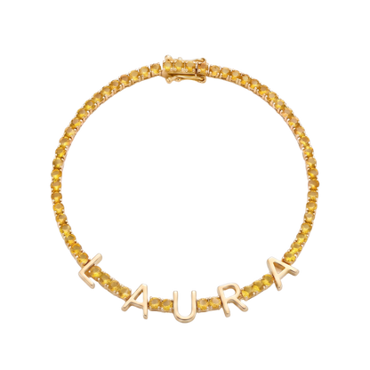 Custom Name Multi-Colour Tennis Bracelet