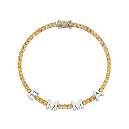 Custom Name Multi-Colour Tennis Bracelet