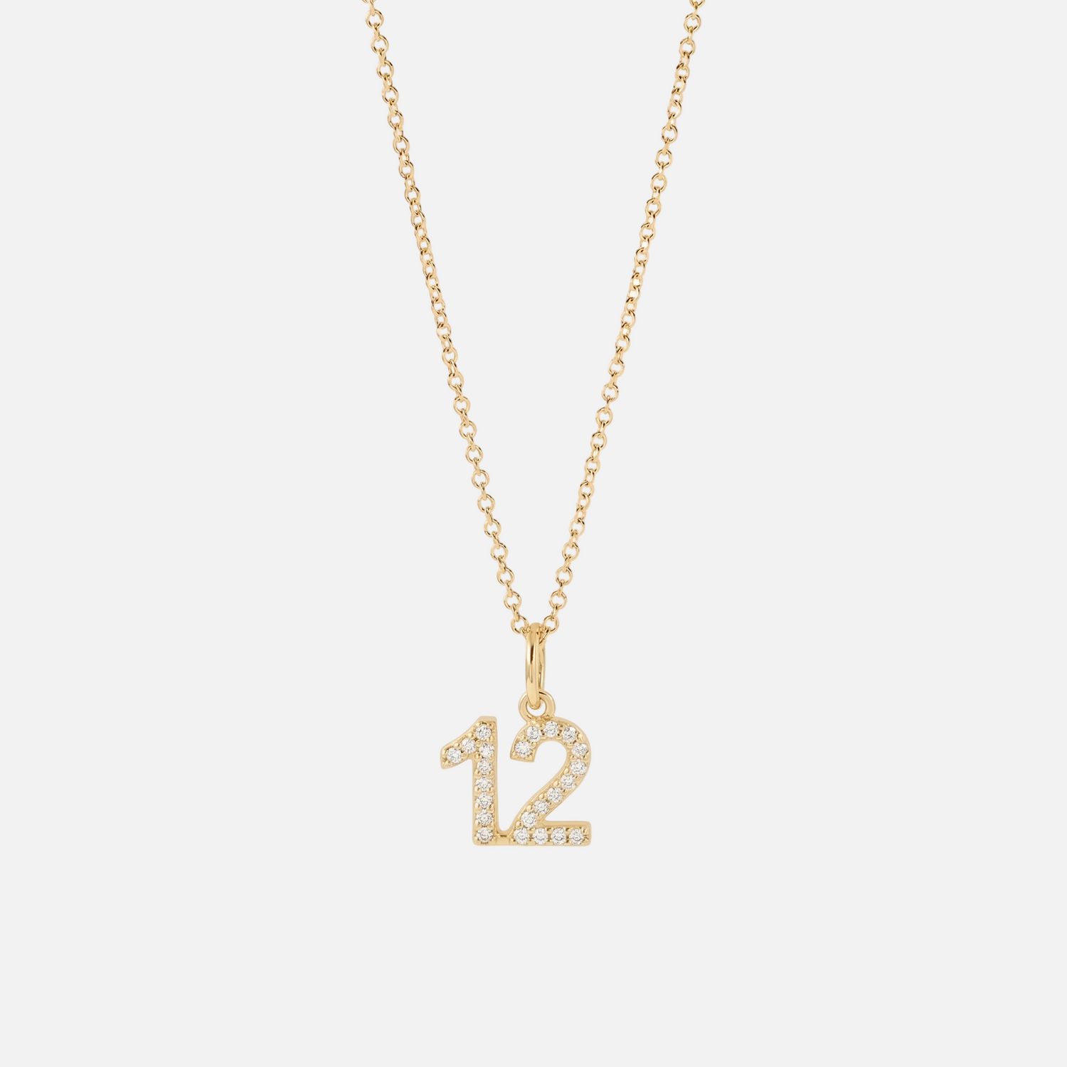 Mini Pave Custom Number Necklace