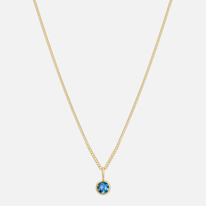 Suspended Birthstone Necklace (14k Gold-Plated)