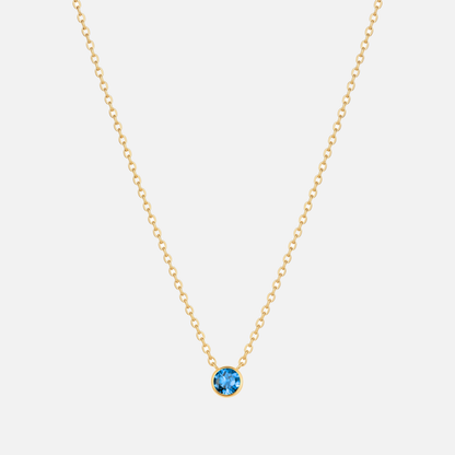 Solitaire Bezel Birthstone Necklace