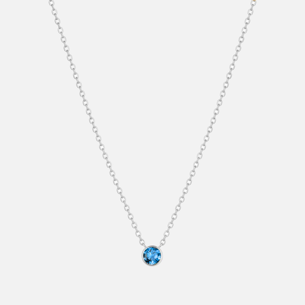 Solitaire Bezel Birthstone Necklace
