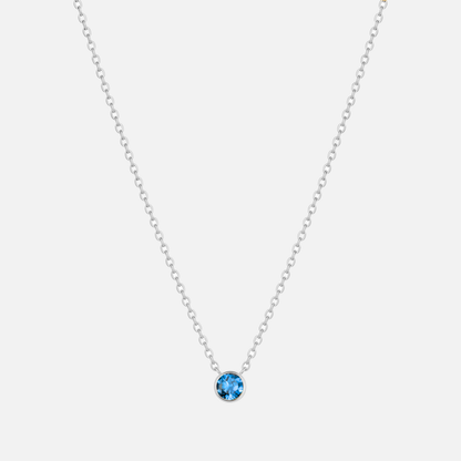 Solitaire Bezel Birthstone Necklace