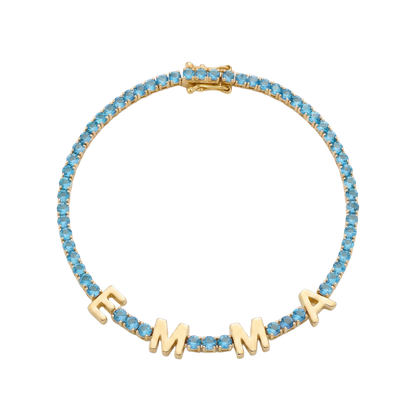 Custom Name Multi-Colour Tennis Bracelet