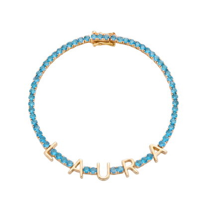 Custom Name Multi-Colour Tennis Bracelet