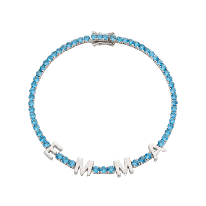 Custom Name Multi-Colour Tennis Bracelet