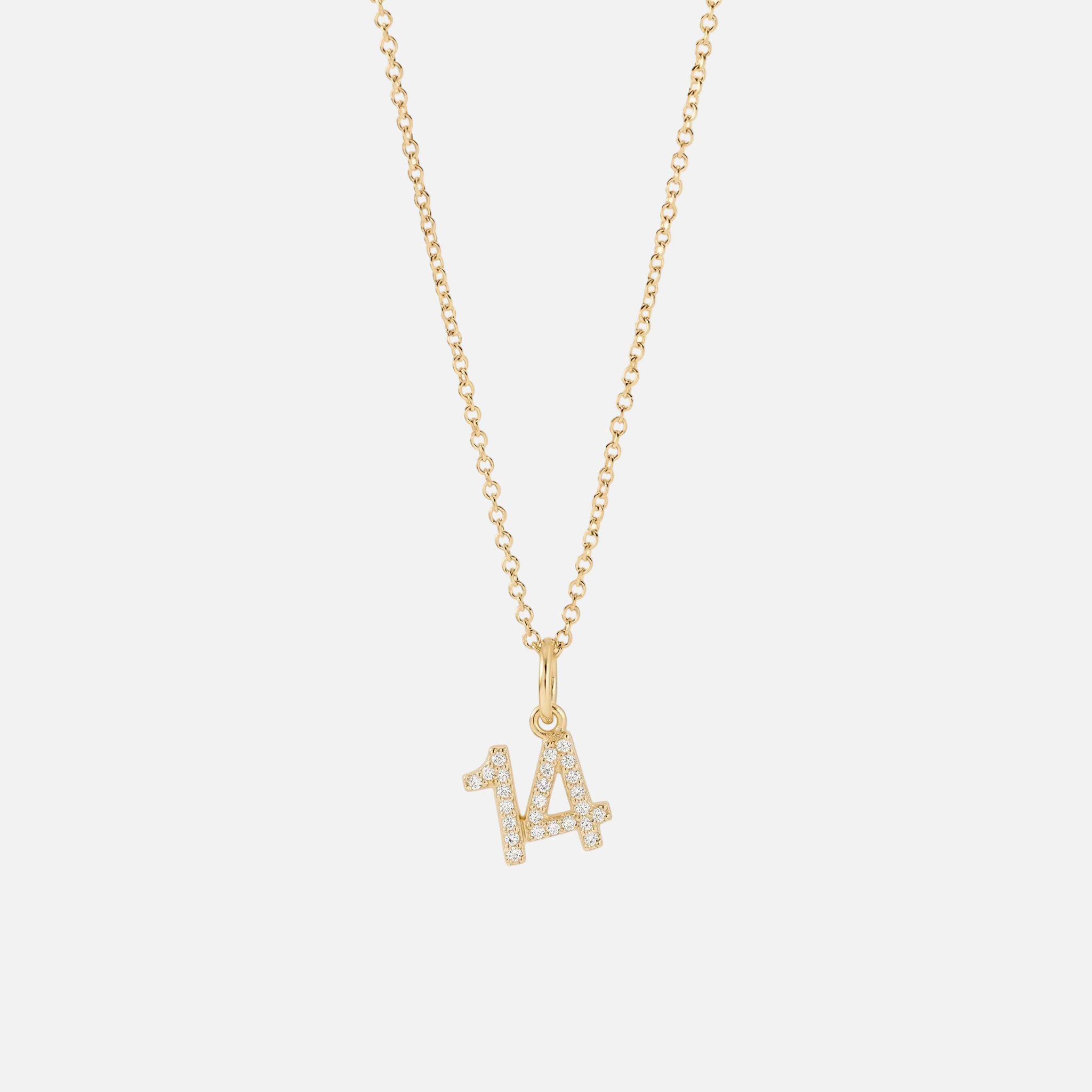 Mini Pave Custom Number Necklace - Jewelled Me