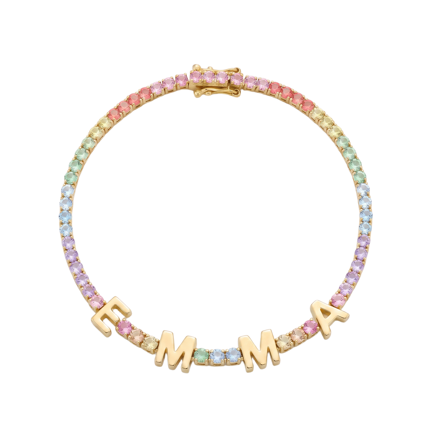 Custom Name Multi-Colour Tennis Bracelet