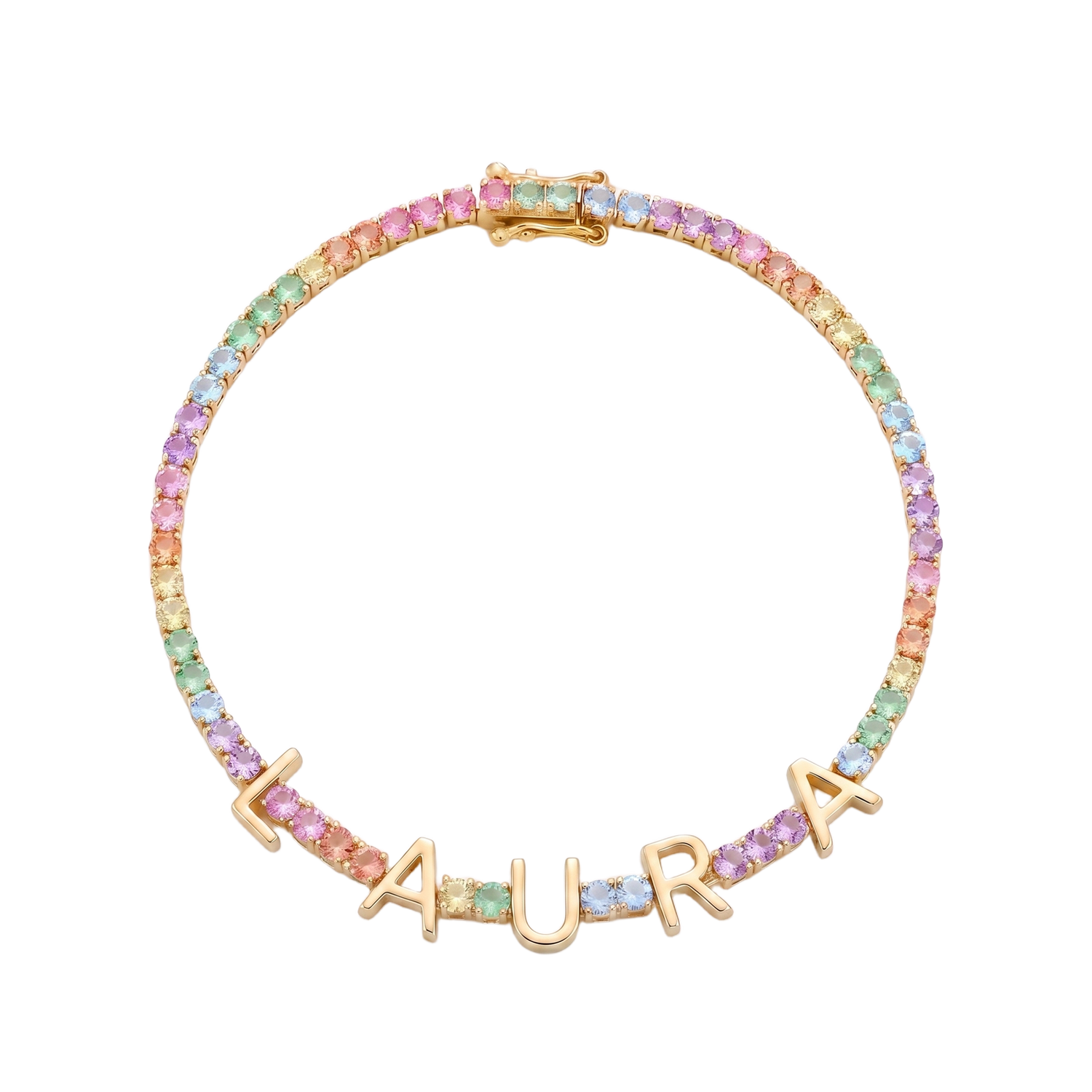 Custom Name Multi-Colour Tennis Bracelet