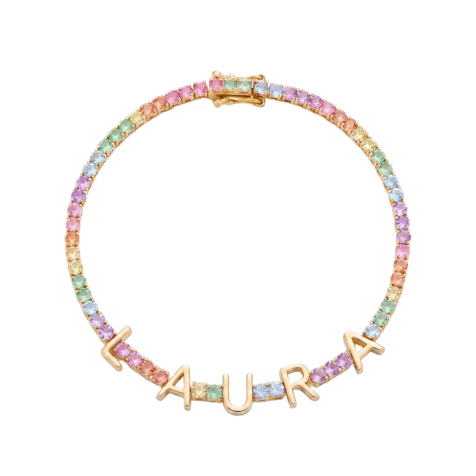 Custom Name Multi-Colour Tennis Bracelet