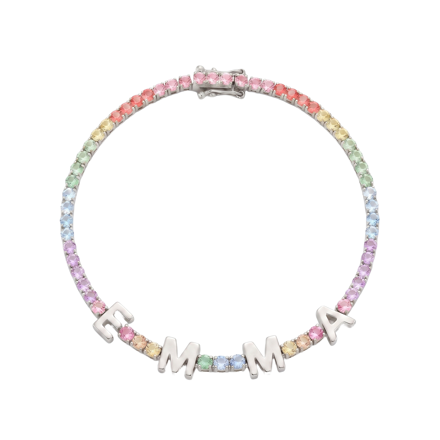 Custom Name Multi-Colour Tennis Bracelet