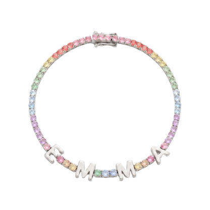 Custom Name Multi-Colour Tennis Bracelet