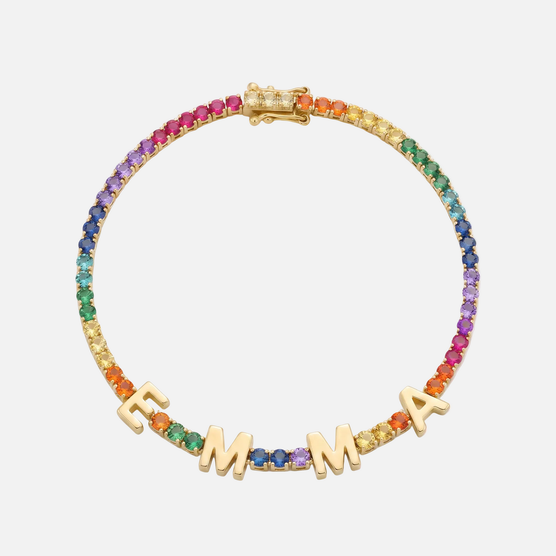 Custom Name Multi-Colour Tennis Bracelet