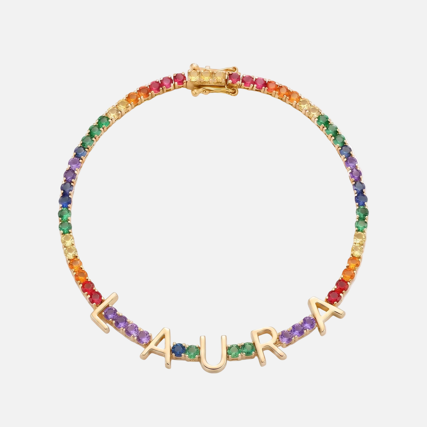 Custom Name Multi-Colour Tennis Bracelet