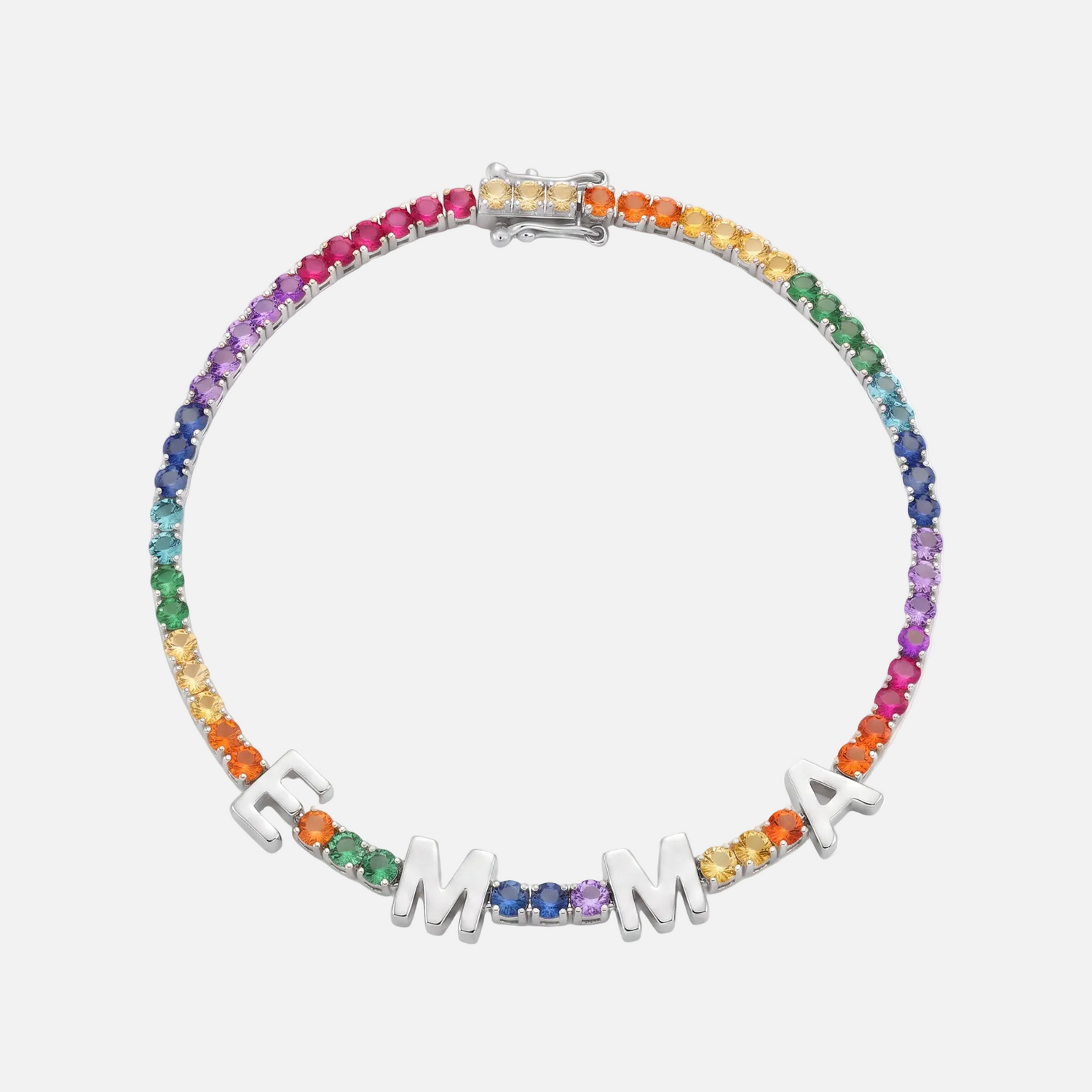 Custom Name Multi-Colour Tennis Bracelet