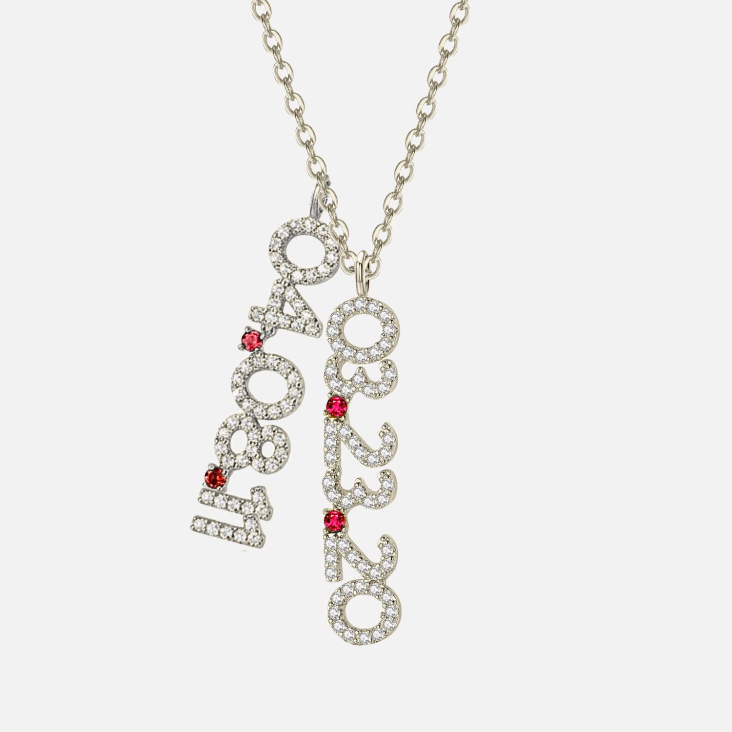 Mini Pave Custom Date Necklace (Vertical)