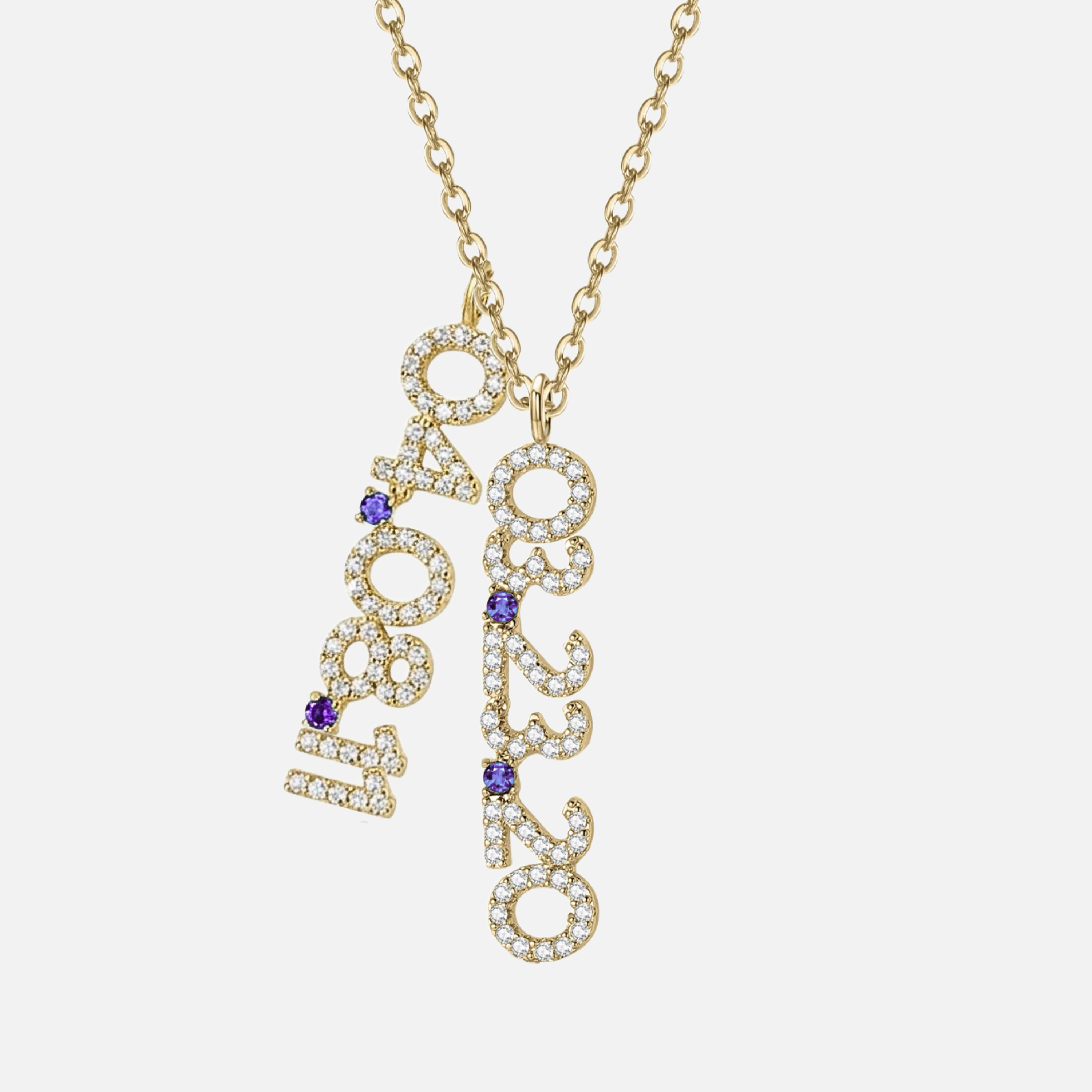 Mini Pave Custom Date Necklace (Vertical)