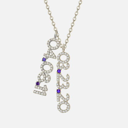 Mini Pave Custom Date Necklace (Vertical)
