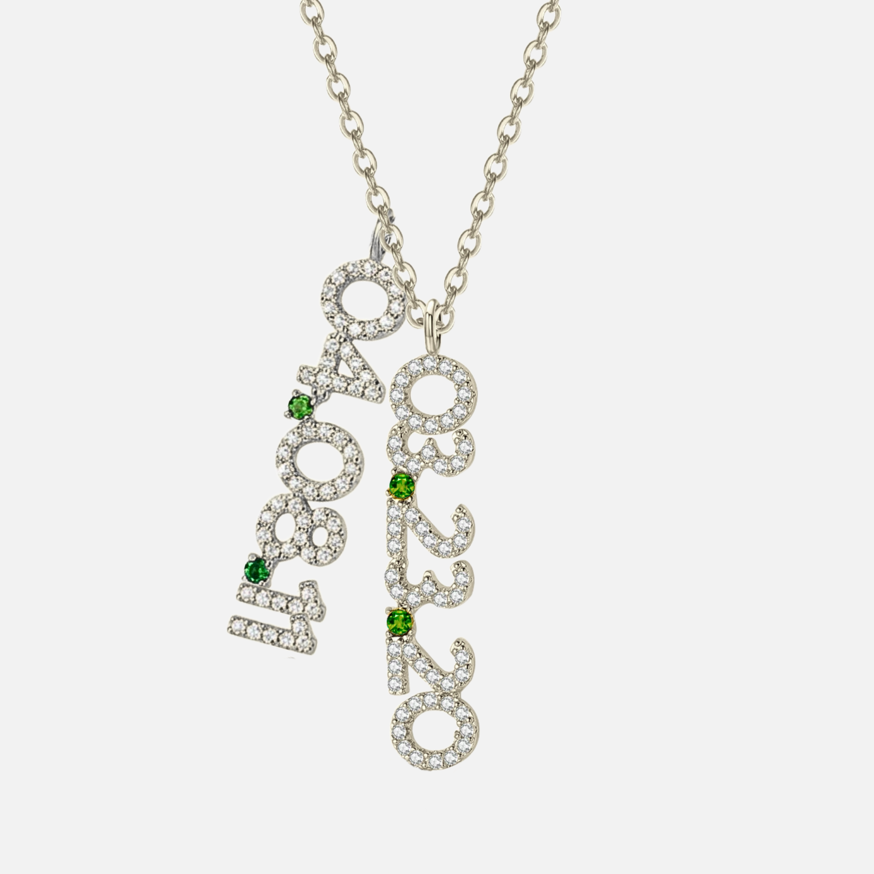 Mini Pave Custom Date Necklace (Vertical)