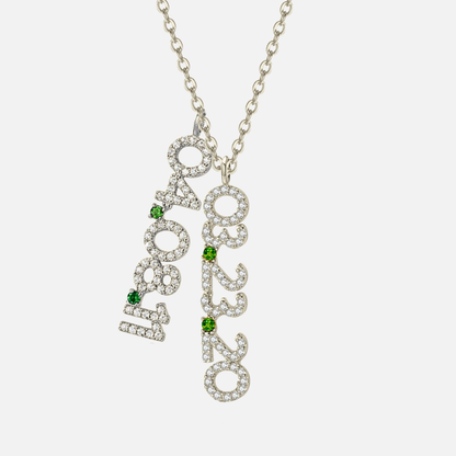 Mini Pave Custom Date Necklace (Vertical)