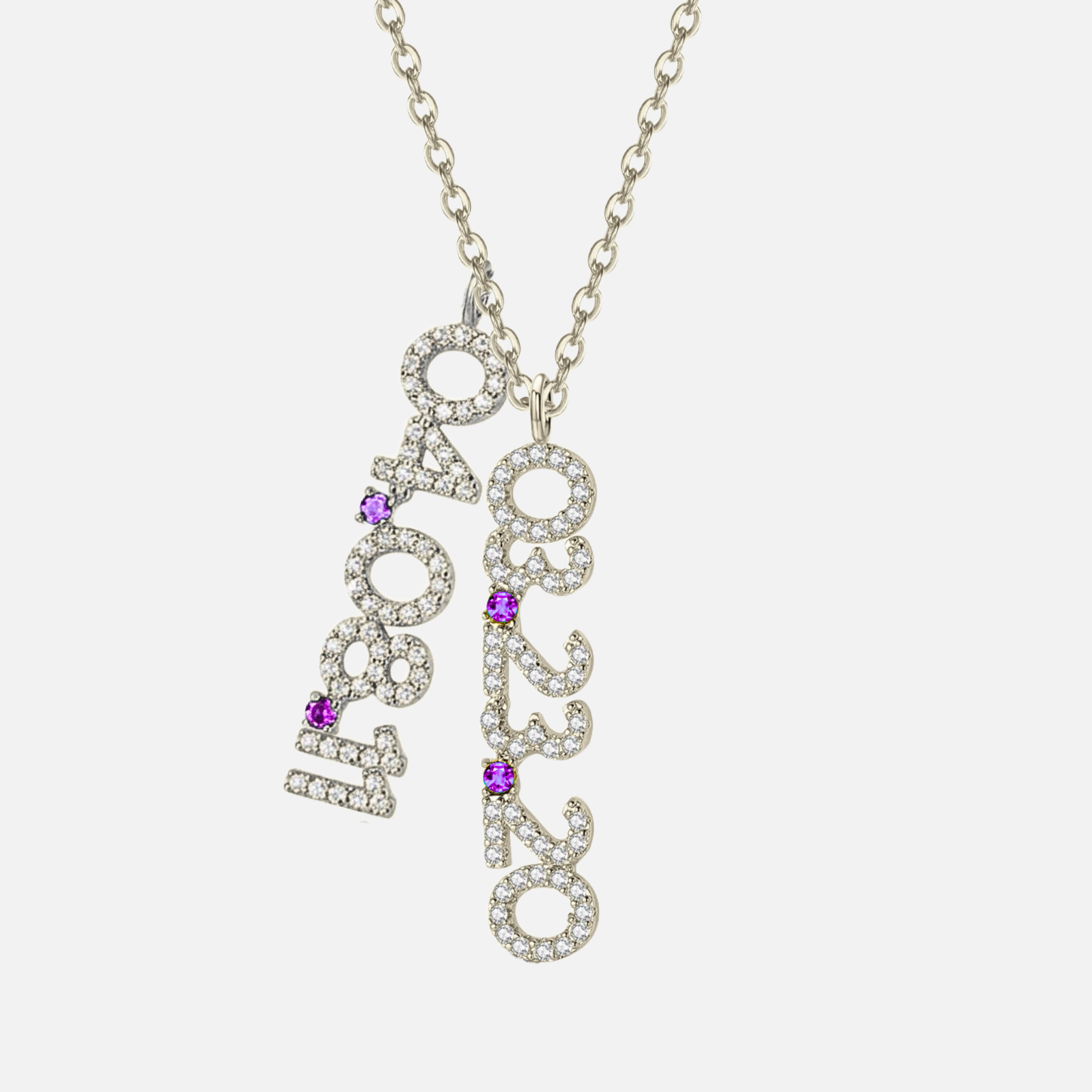 Mini Pave Custom Date Necklace (Vertical)