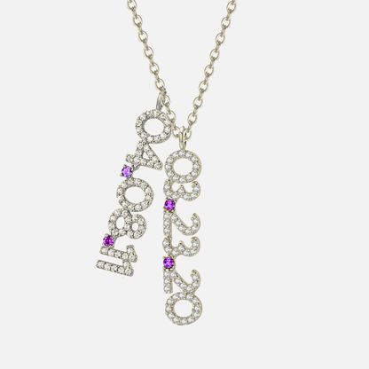 Mini Pave Custom Date Necklace (Vertical)