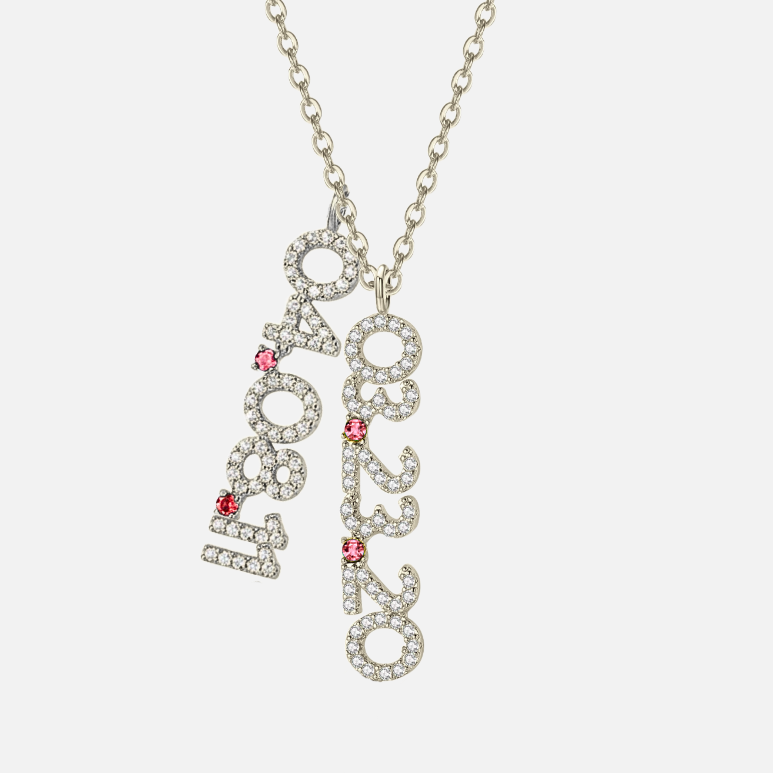 Mini Pave Custom Date Necklace (Vertical)