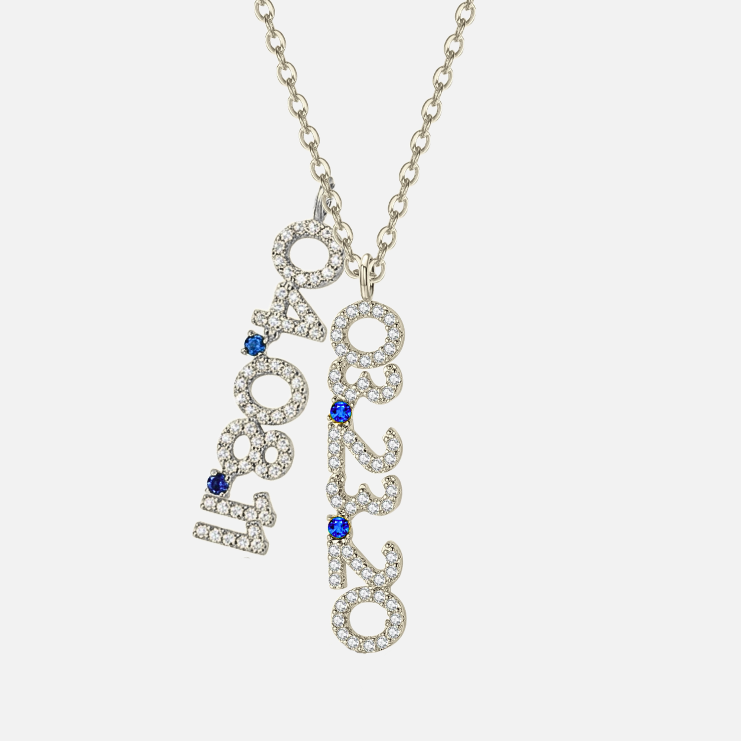 Mini Pave Custom Date Necklace (Vertical)