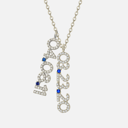 Mini Pave Custom Date Necklace (Vertical)
