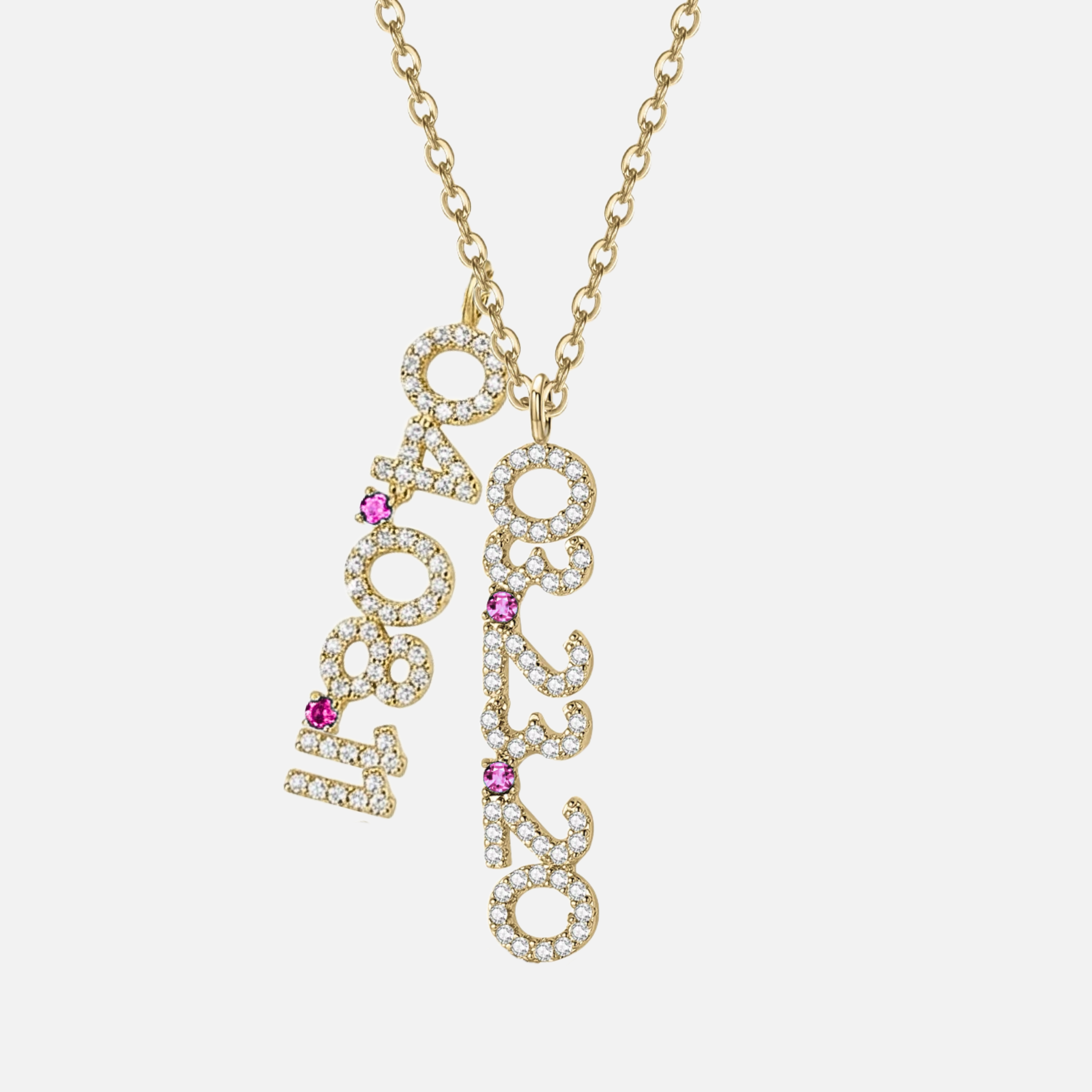 Mini Pave Custom Date Necklace (Vertical)