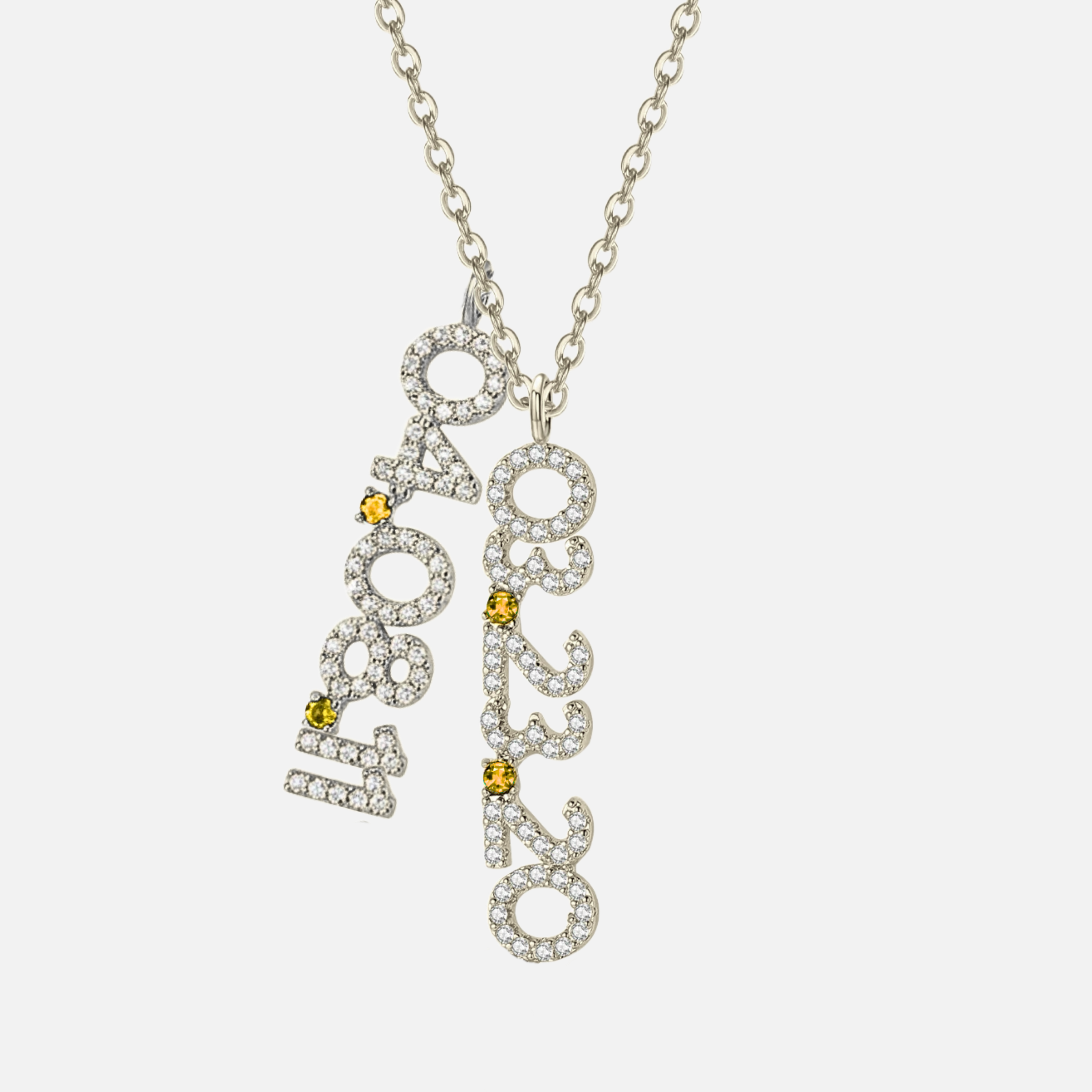 Mini Pave Custom Date Necklace (Vertical)