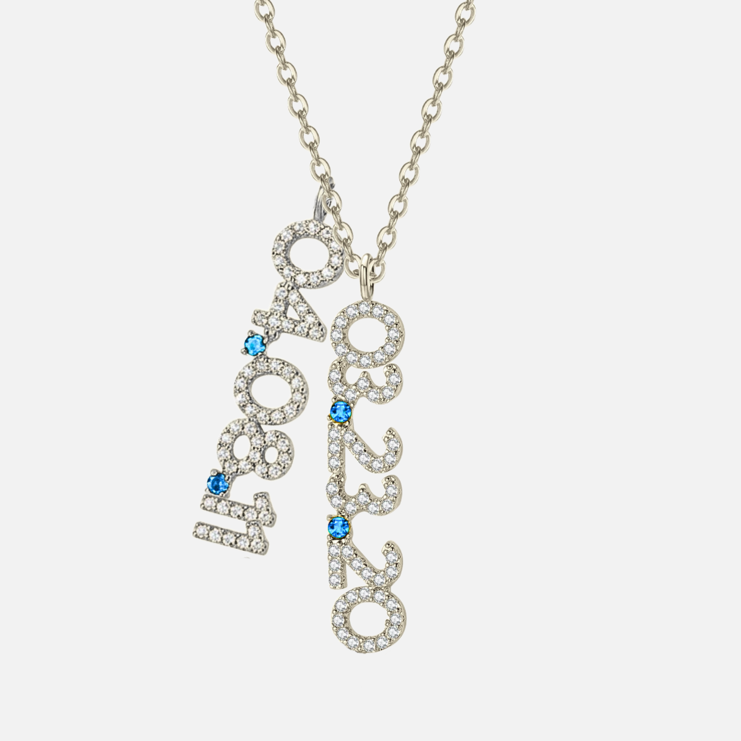 Mini Pave Custom Date Necklace (Vertical)