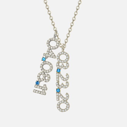 Mini Pave Custom Date Necklace (Vertical)