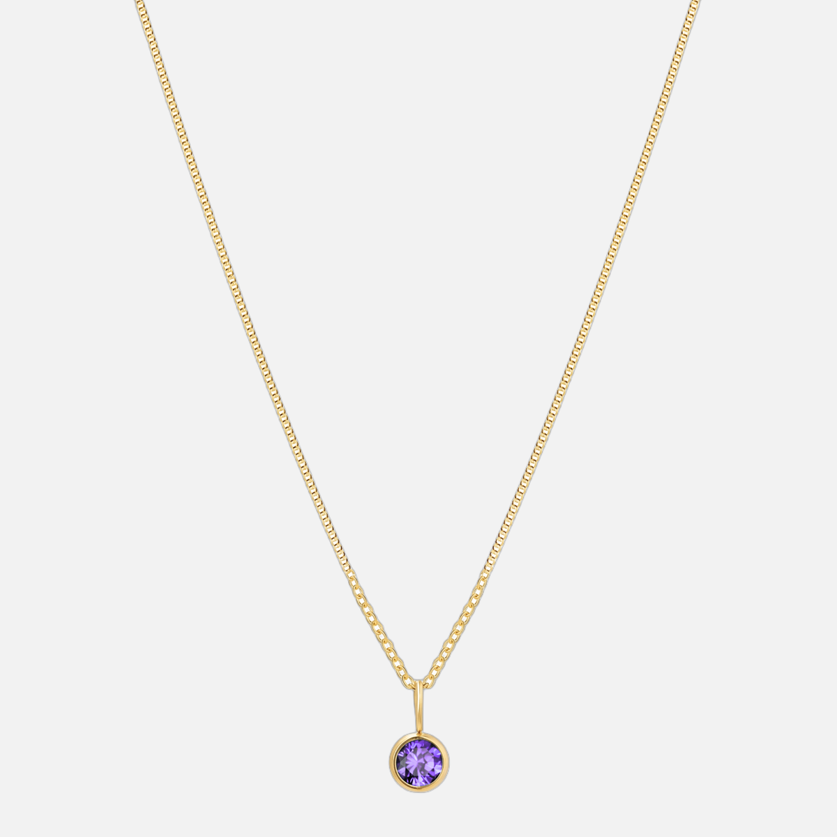 Suspended Birthstone Necklace (14k Gold-Plated)