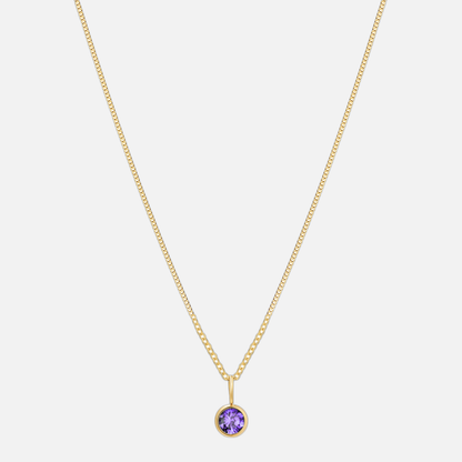 Suspended Birthstone Necklace (14k Gold-Plated)