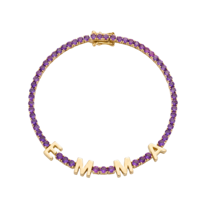 Custom Name Multi-Colour Tennis Bracelet