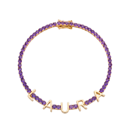 Custom Name Multi-Colour Tennis Bracelet