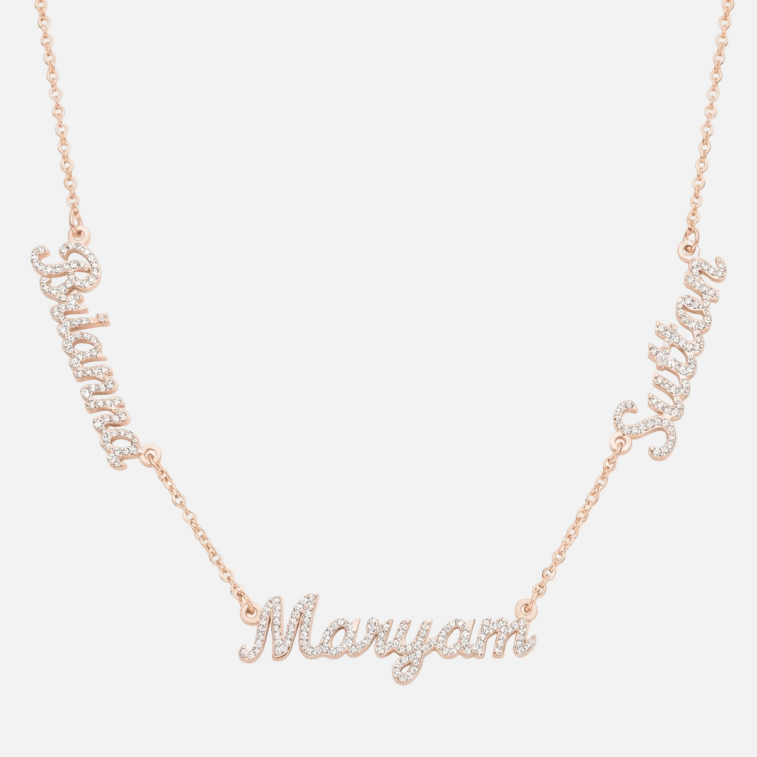 ICED Multiple Name Miami Necklace